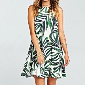 Show me Your MuMu Tropical Leaf Print Byron Dress small